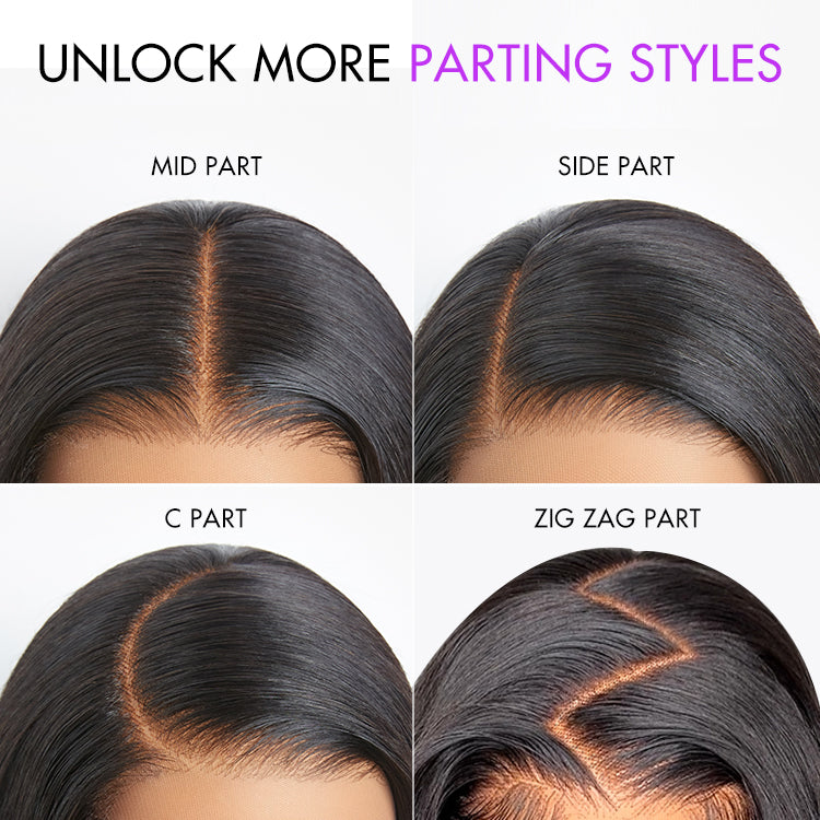 1 SEC INSTALL WIG | Gorgeous Natural Black Loose Wave 5x5 Closure Lace Glueless Short Wig 100% Human Hair | Large & Small Cap Size