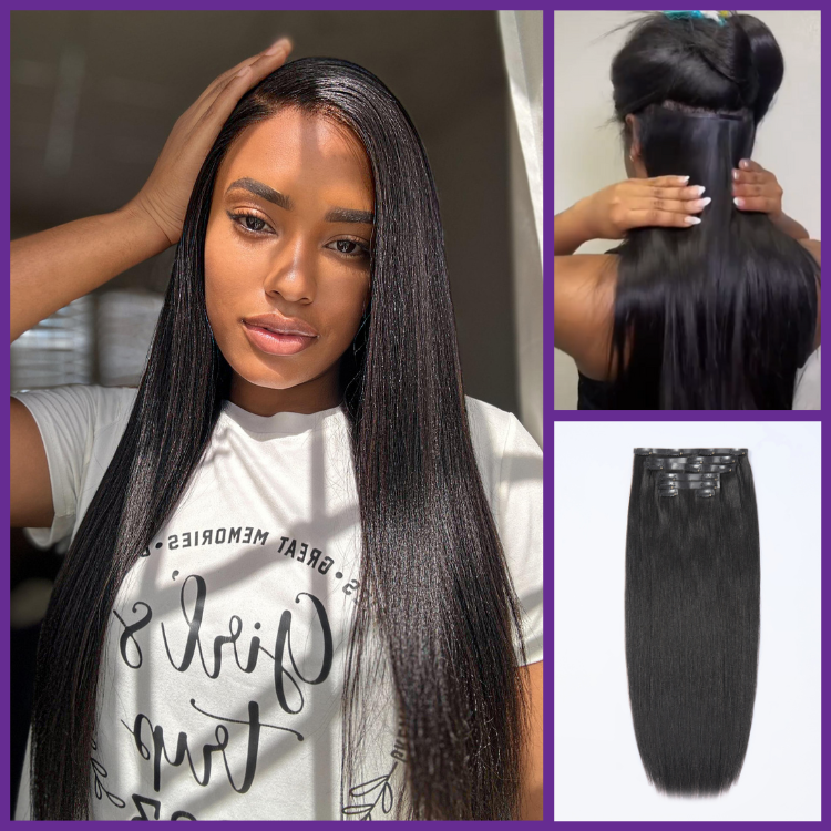 Straight / Body Wave / Kinky Curly / Yaki Straight / Kinky Straight / Messy Curly Clip in Hair Extensions Real Human Hair Pieces 135g 9pcs / 7pcs with Free Gift
