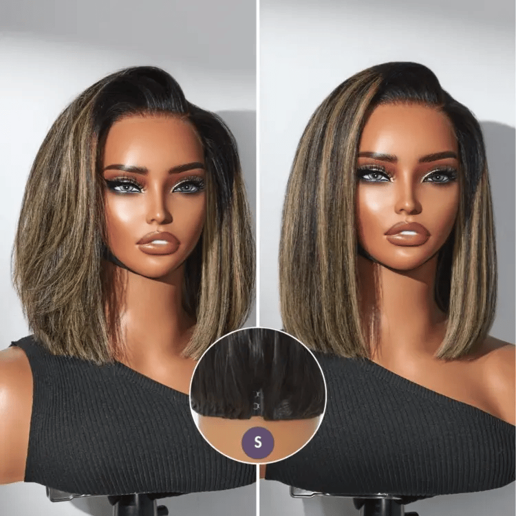 Luvme All-Day Comfort™ Wig Blonde Highlight Blunt Cut Bob Glueless Minimalist HD Lace Short Bob Wig Pre-Cut Lace
