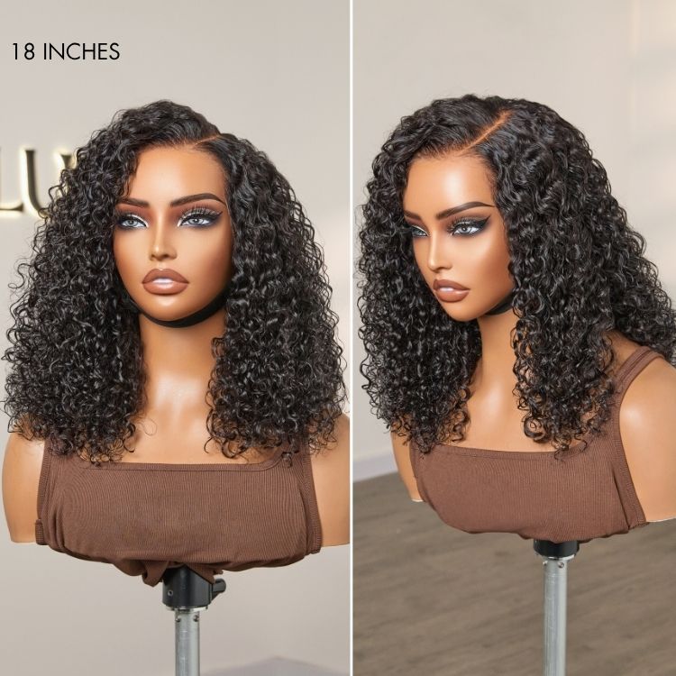 180% Density Face-Framing Trendy Curly Wig Glueless Ear-to-ear Wide T Lace Front Wig Human Hair Pre-Cut Lace