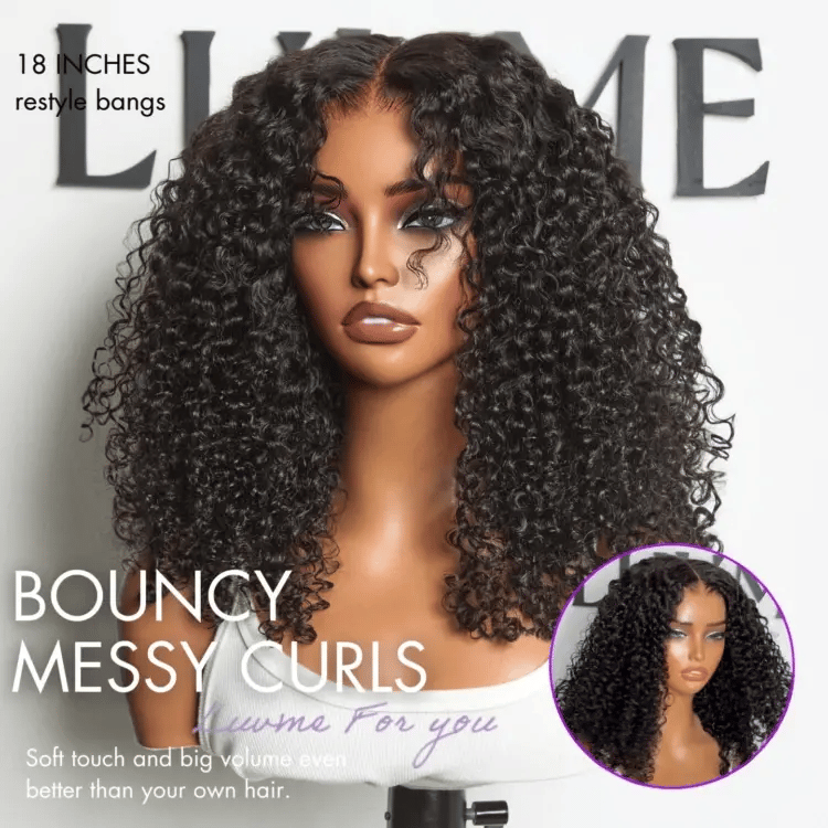 Luvme All-Day Comfort™ Wig 180% Density Voluminous & Bouncy Messy Burmese Curly Glueless 7x6 Closure HD Lace Human Hair Wig Pre-Cut Lace