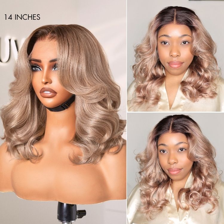 Ash Blonde Loose Body Wave 5x5 Closure Lace Glueless Wig Breathable Cap