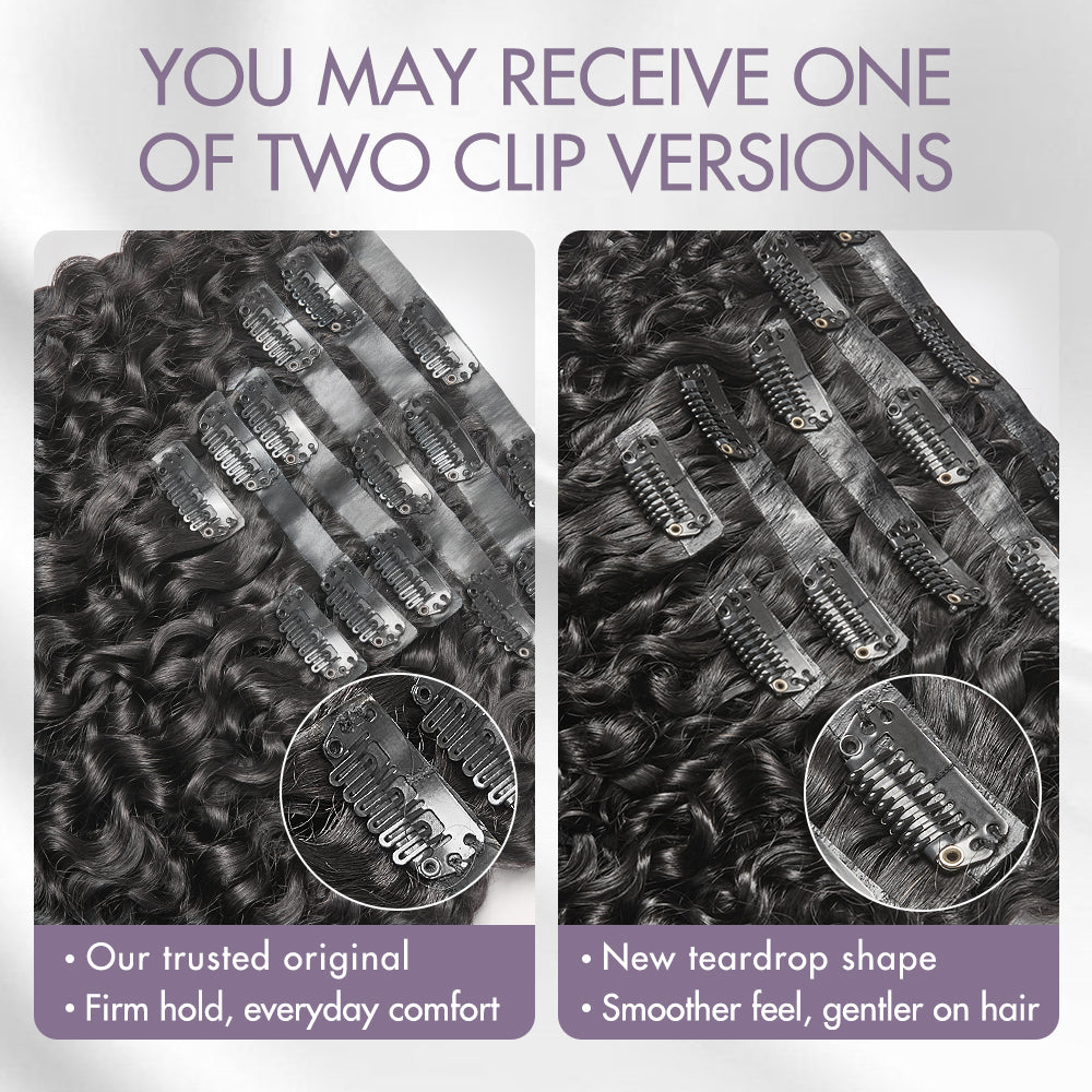 Seamless Brown Highlights Kinky Curly Clip in Hair Extensions 135g 9pcs / 7pcs with Free Gift
