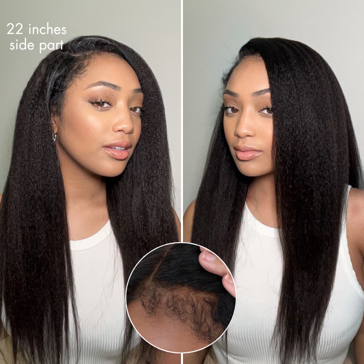 Luvme All-Day Comfort™ Wig 4C Kinky Edges Kinky Straight Glueless 7x6 Closure HD Lace Human Hair Wig Pre-Cut Lace