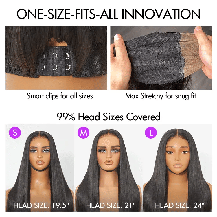 Luvme All-Day Comfort™ Wig 4C Kinky Edges Kinky Straight Glueless 7x6 Closure HD Lace Human Hair Wig Pre-Cut Lace
