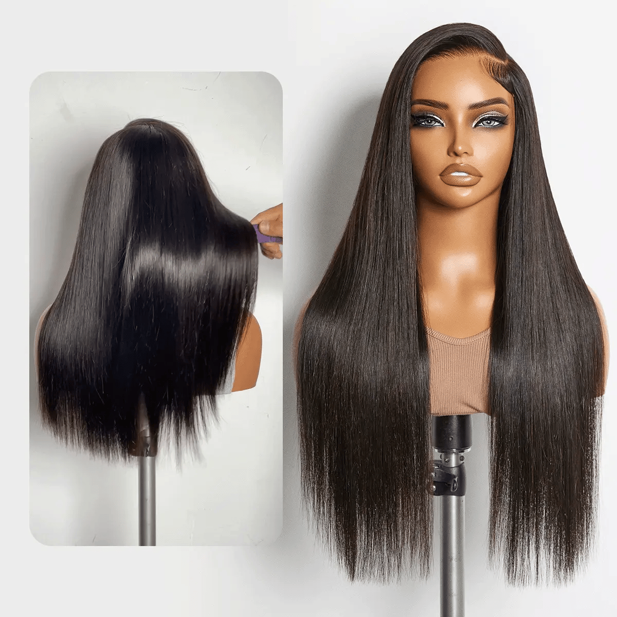 MyOwn-Fit™ PartingMax Glueless Personalized Comfort Wig 250% Density Bone Straight with Baby Hair 7x6 Closure HD Lace Wig Pre Cut & Plucked & Bleached Ready to Go