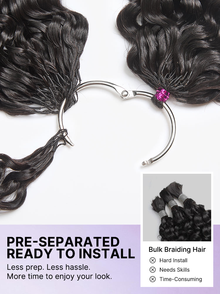 Miracle Knots Crochet Hair Burmese Curly | Wet and Wavy Water Wave | Kinky Straight for Boho Braids | Crochet Weaves | Fulani Braids | Twists Pre-Separated Lightweight Full & Soft Pre-Looped Human Hair Extensions Protective Style