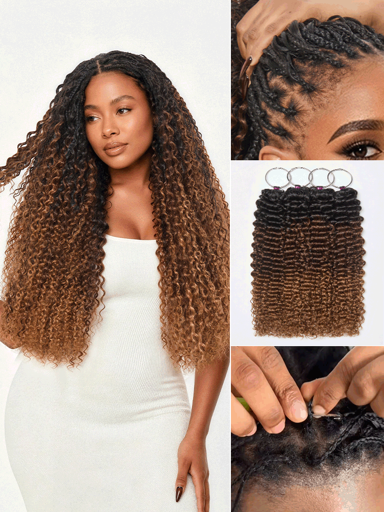 Miracle Knots Crochet Hair Wet and Wavy Water Wave | Kinky Straight for Boho Braids | Crochet Weaves | Fulani Braids | Twists Pre-Separated Lightweight Full & Soft Pre-Looped Human Hair Extensions Protective Style