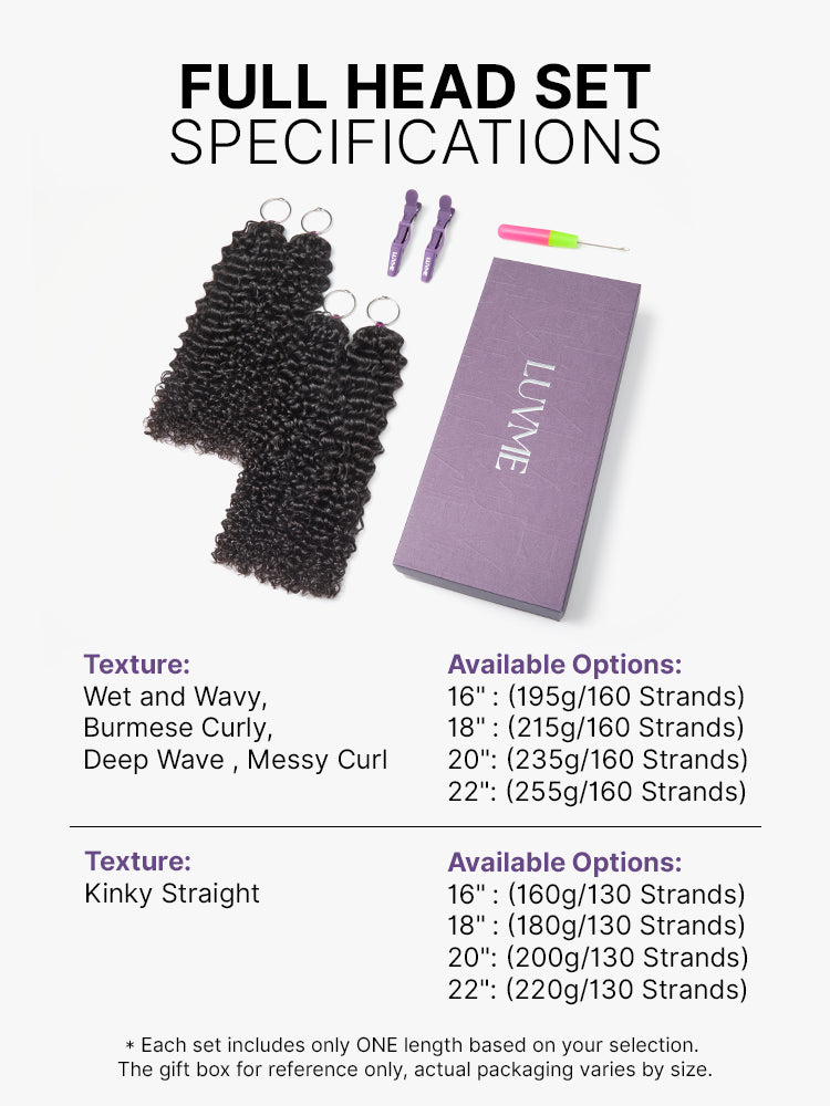 Miracle Knots Crochet Hair Burmese Curly | Wet and Wavy Water Wave | Kinky Straight for Boho Braids | Crochet Weaves | Fulani Braids | Twists Pre-Separated Lightweight Full & Soft Pre-Looped Human Hair Extensions Protective Style