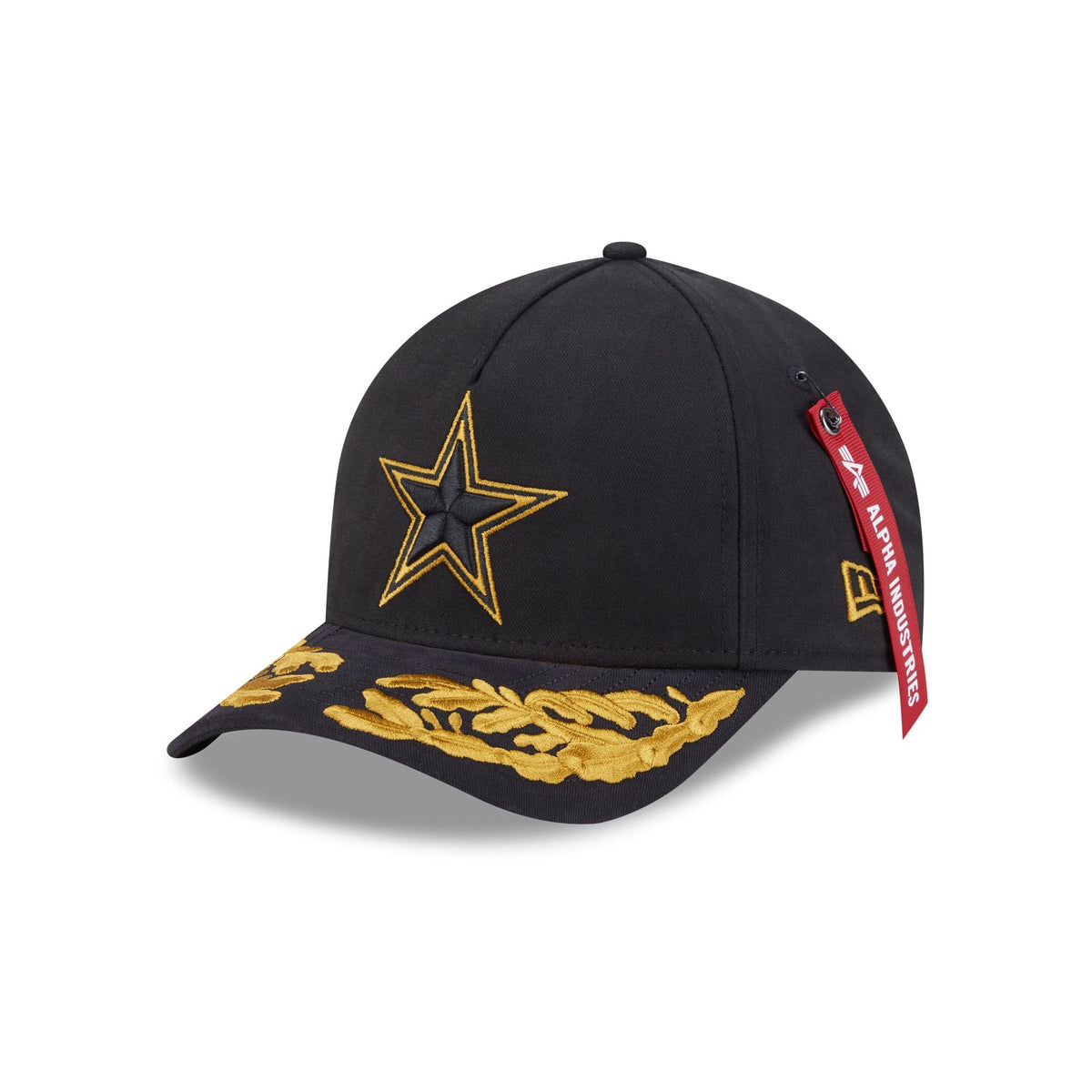 Alpha Industries x Dallas Cowboys Black 9FORTY M-Crown A-Frame Snapback Hat