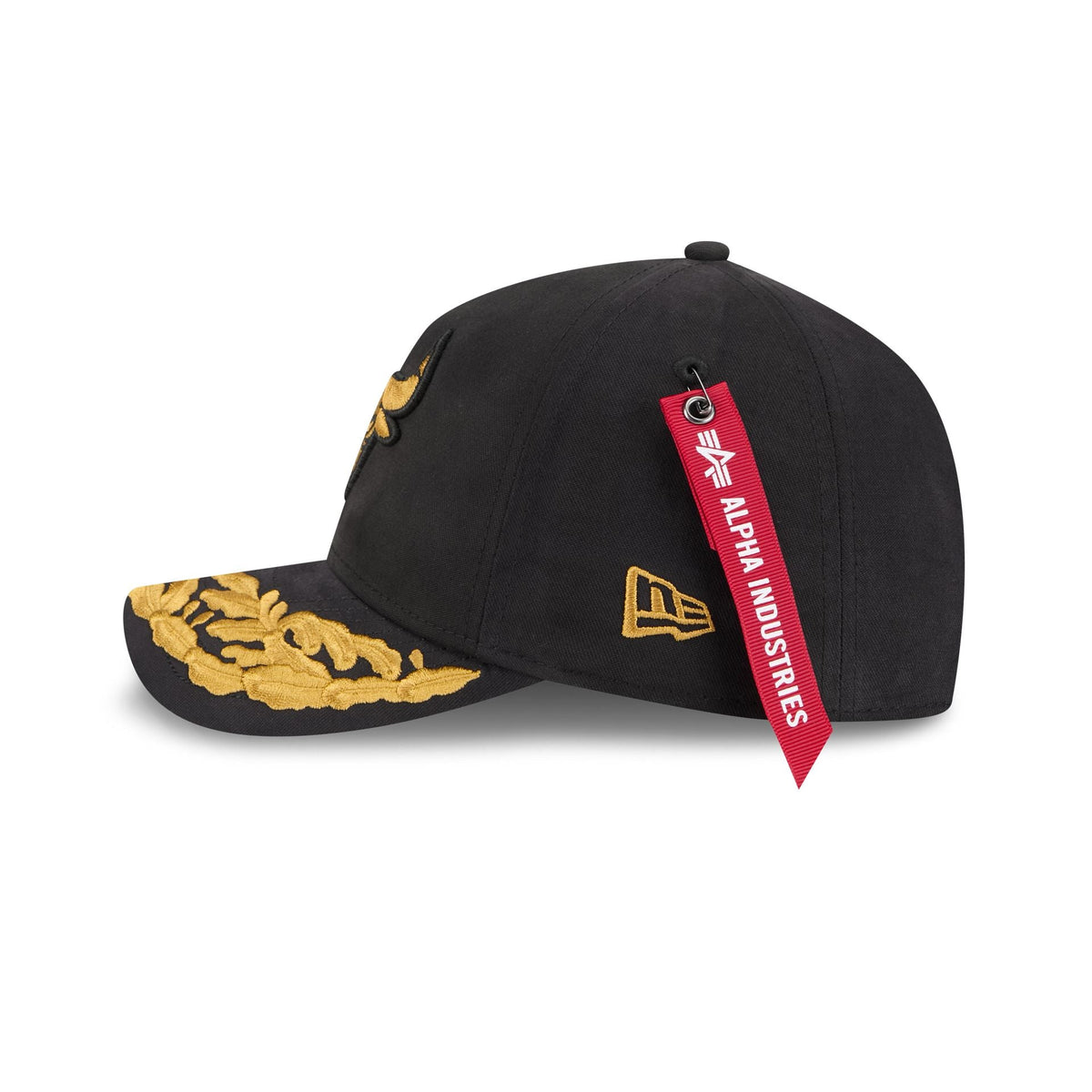 Alpha Industries x Chicago Bulls Black 9FORTY M-Crown A-Frame Snapback Hat