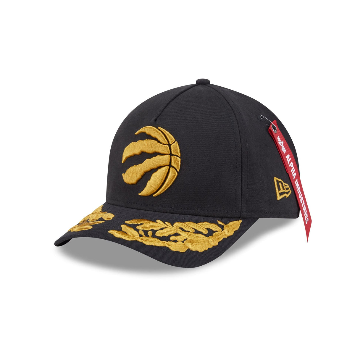 Alpha Industries x Toronto Raptors Black 9FORTY M-Crown A-Frame Snapback Hat