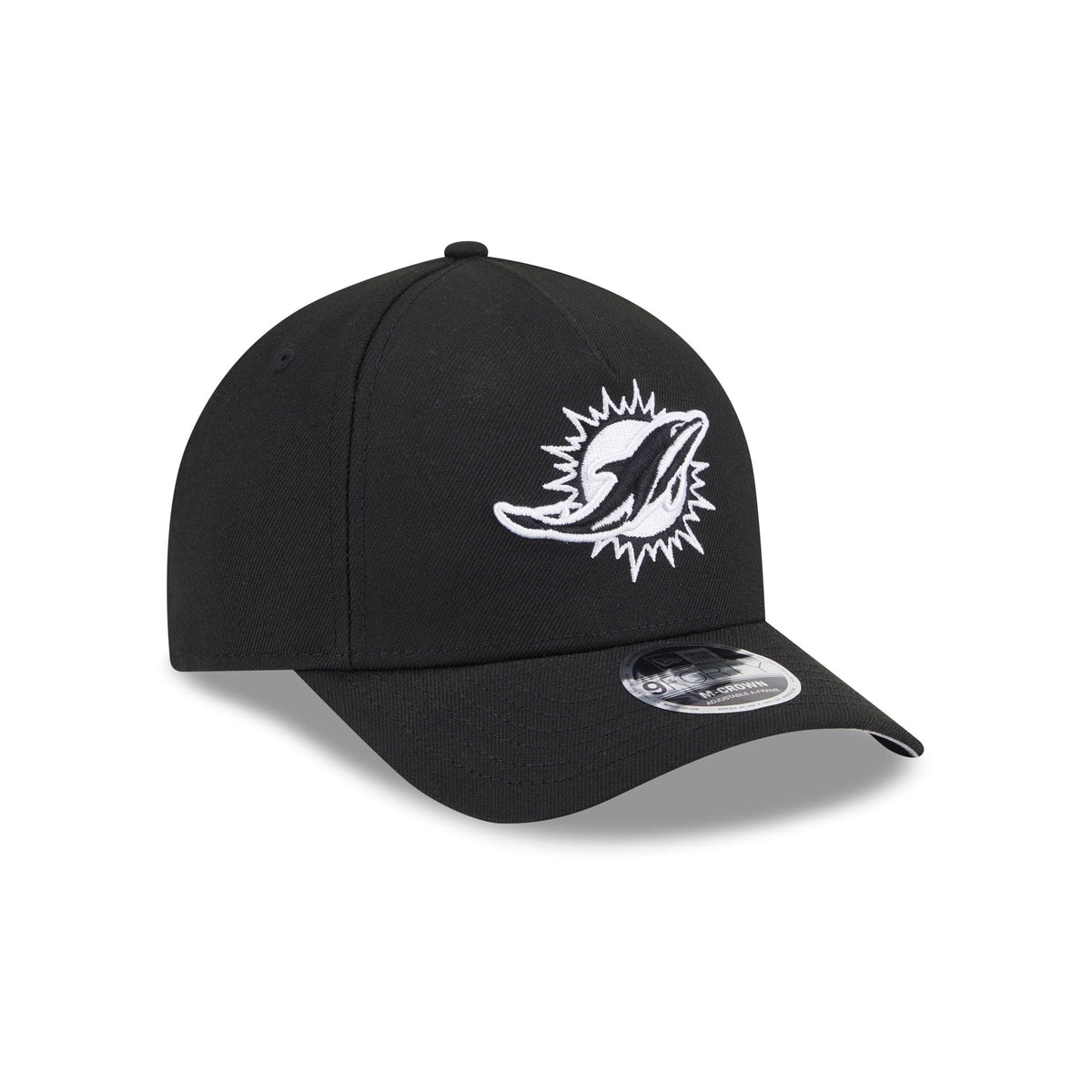 Miami Dolphins Black & White 9FORTY M-Crown A-Frame Snapback Hat