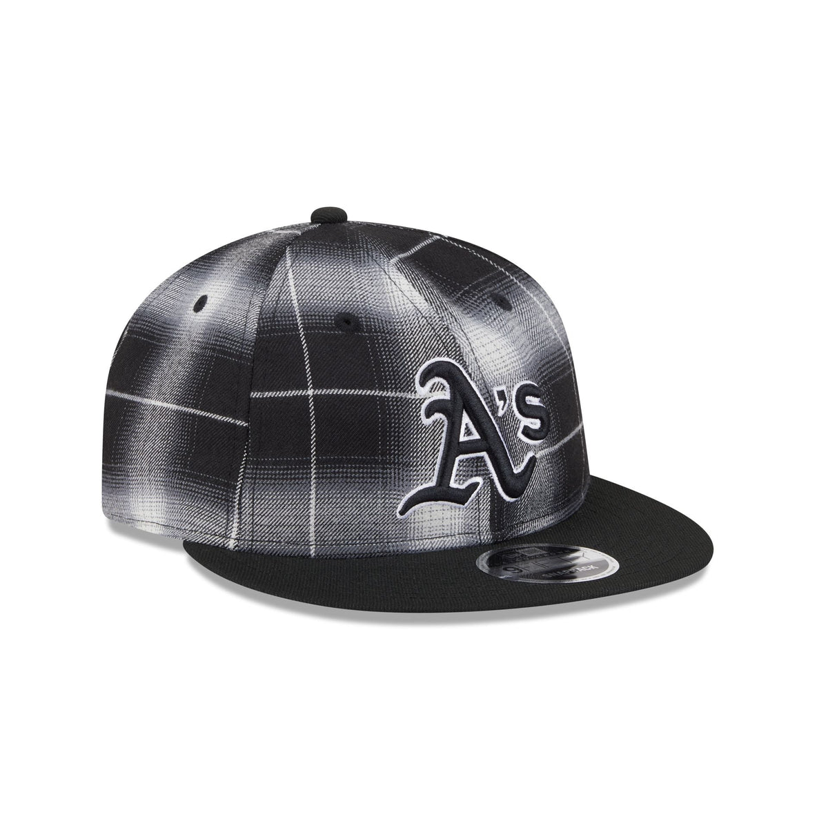 Athletics Black and White Plaid Retro Crown 9FIFTY Snapback Hat