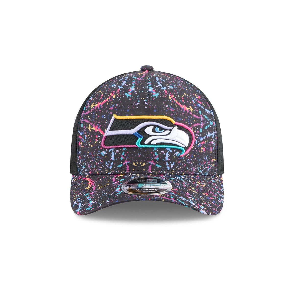 Seattle Seahawks 2025 Crucial Catch 9FORTY M-Crown A-Frame Trucker Hat