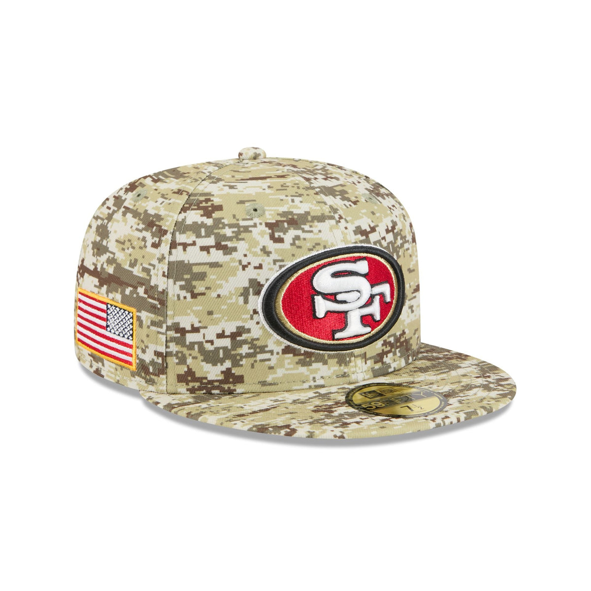 San Francisco 49ers 2025 Salute to Service Fan Gear 59FIFTY Fitted Hat