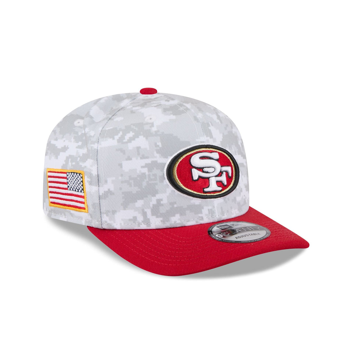San Francisco 49ers 2025 Salute to Service Fan Gear 9SEVENTY Stretch-Snap Hat