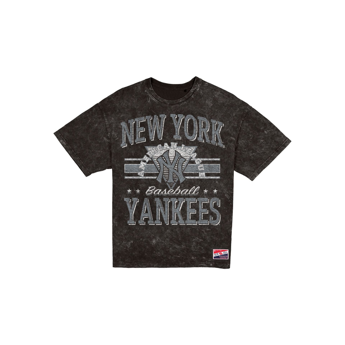 New York Yankees Throwback Vintage Wash Women's Black T-Shirt
