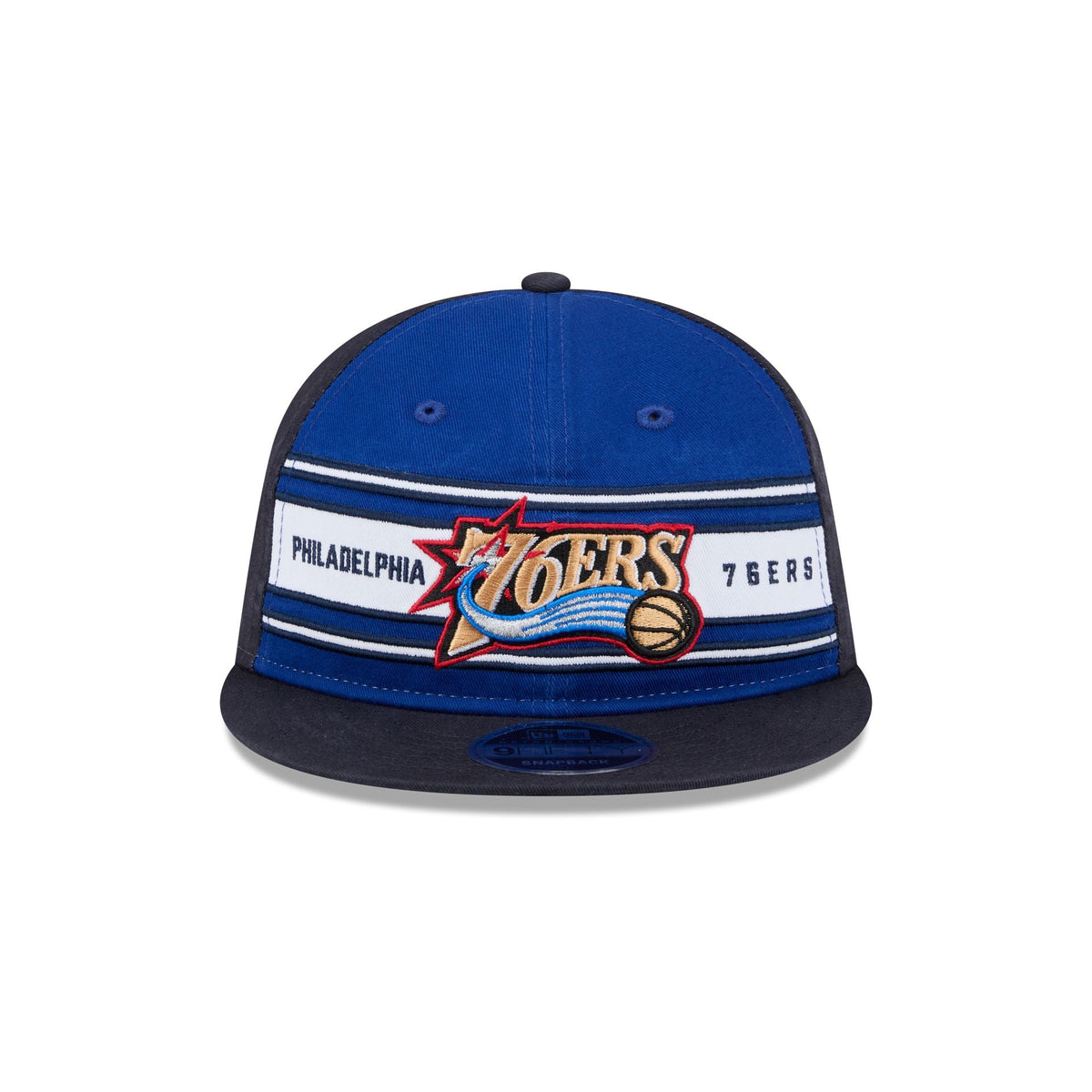 Philadelphia 76ers Team Stripes Retro Crown 9FIFTY Snapback Hat
