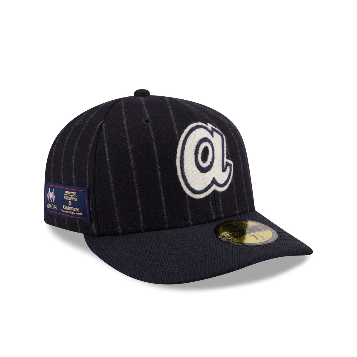 Atlanta Braves Pinstripe Merino & Cashmere Moon 59FIFTY Fitted Hat