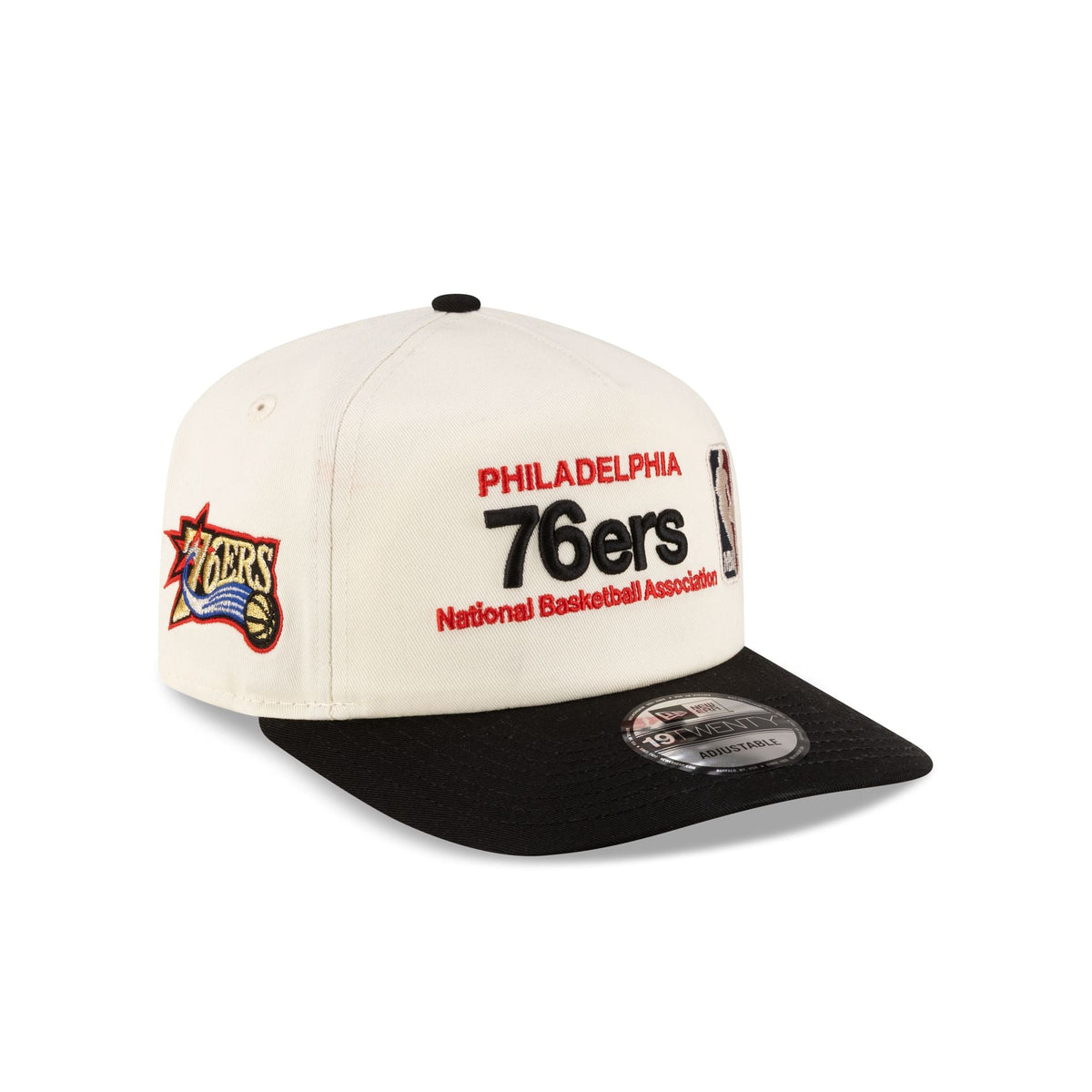Philadelphia 76ers 1997-2009 Hardwood Classics Sign Stack Chrome White 19TWENTY Adjustable Hat