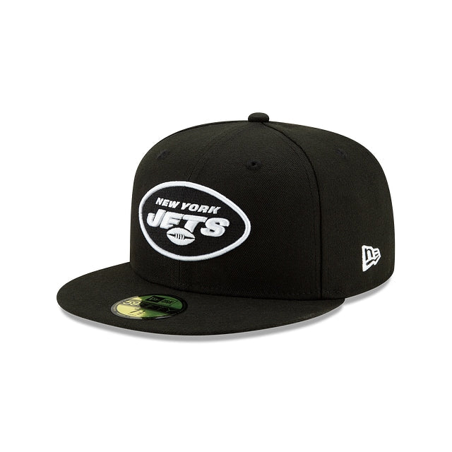 New York Jets Black and White 59FIFTY Fitted Hat