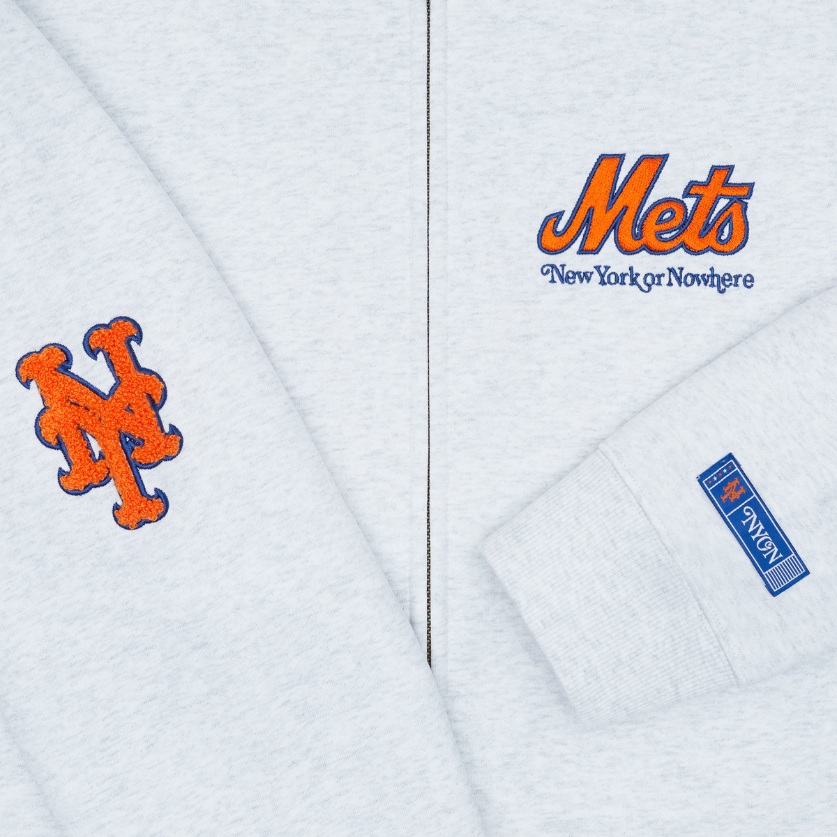 New York or Nowhere x New York Mets White Full-Zip Hoodie
